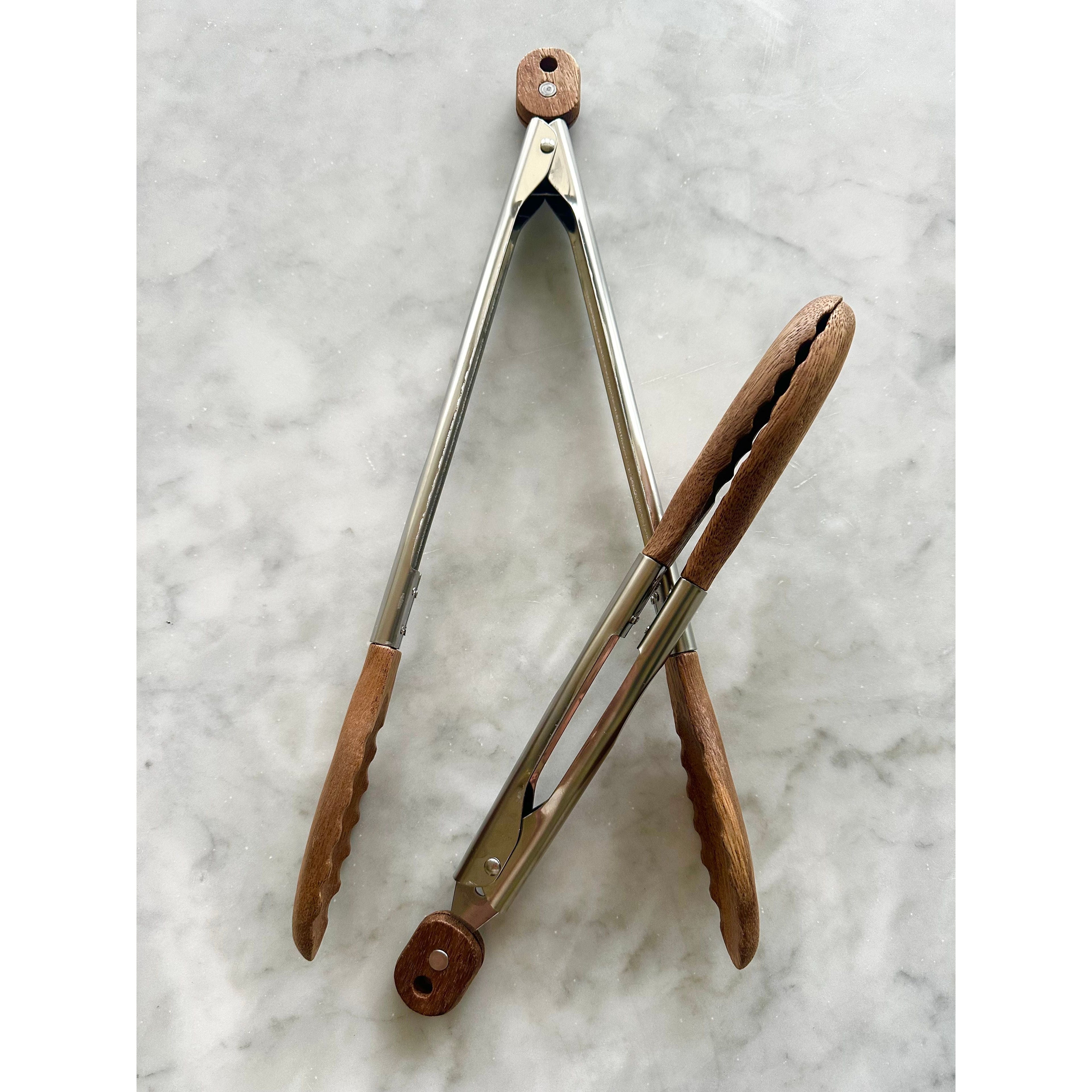 Carmel Acacia Wood Kitchen Tongs - 12" Set