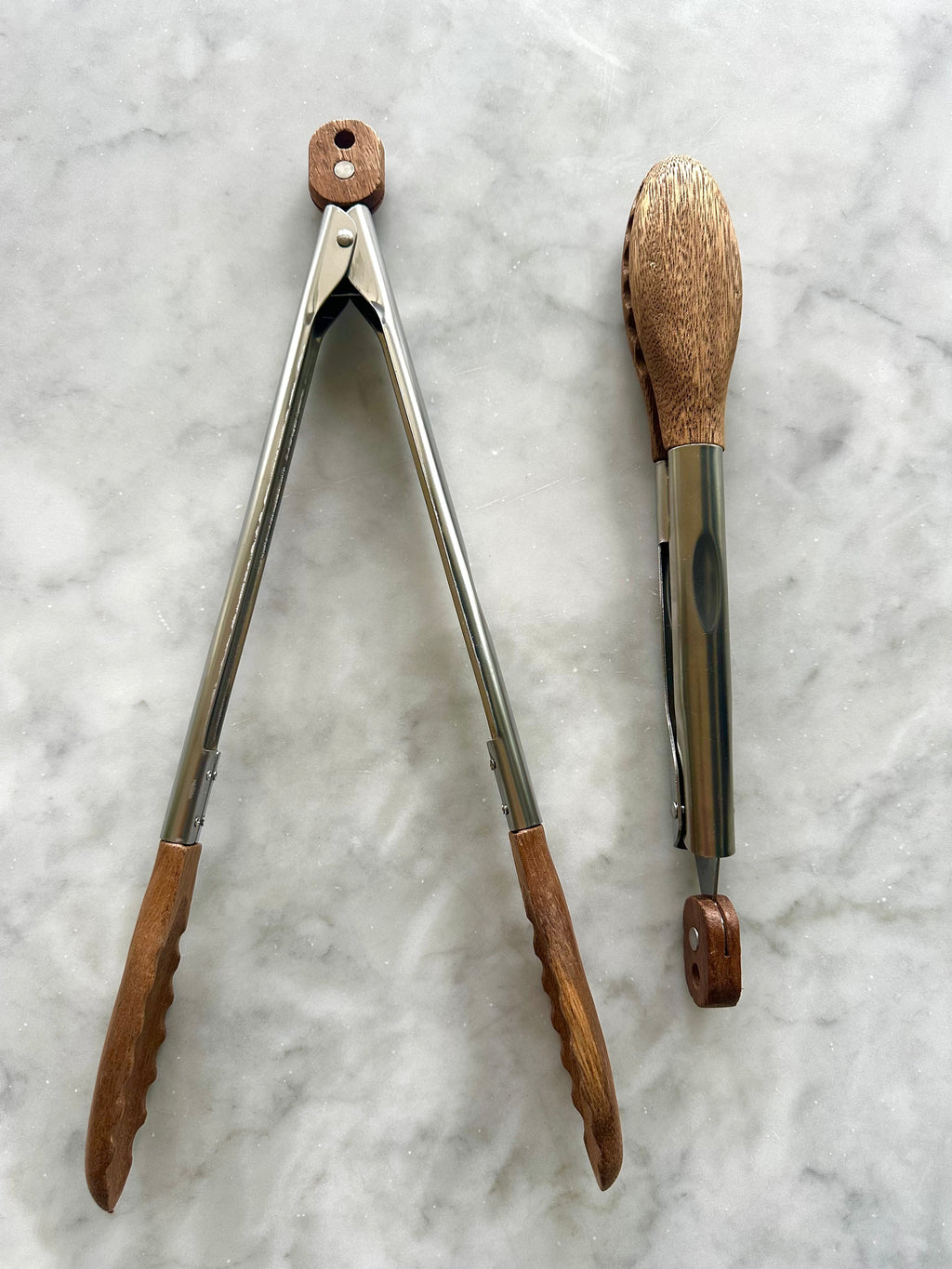 Carmel Acacia Wood Kitchen Tongs - 12" Set